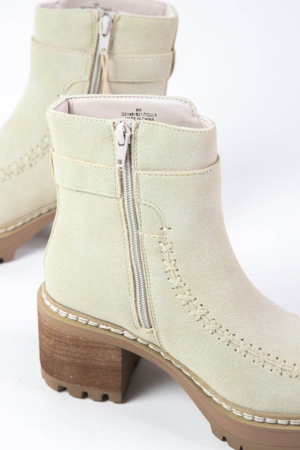 Toula Platform Boot, Amber Suede