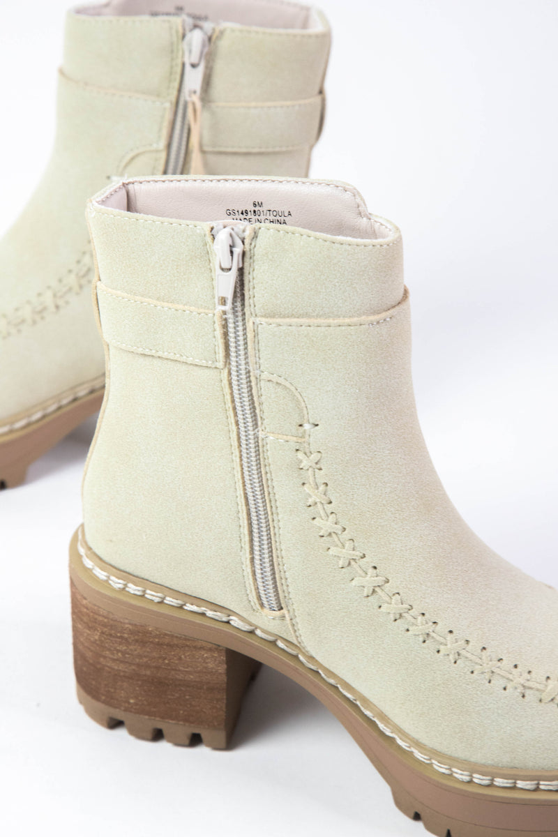 Toula Platform Boot, Amber Suede