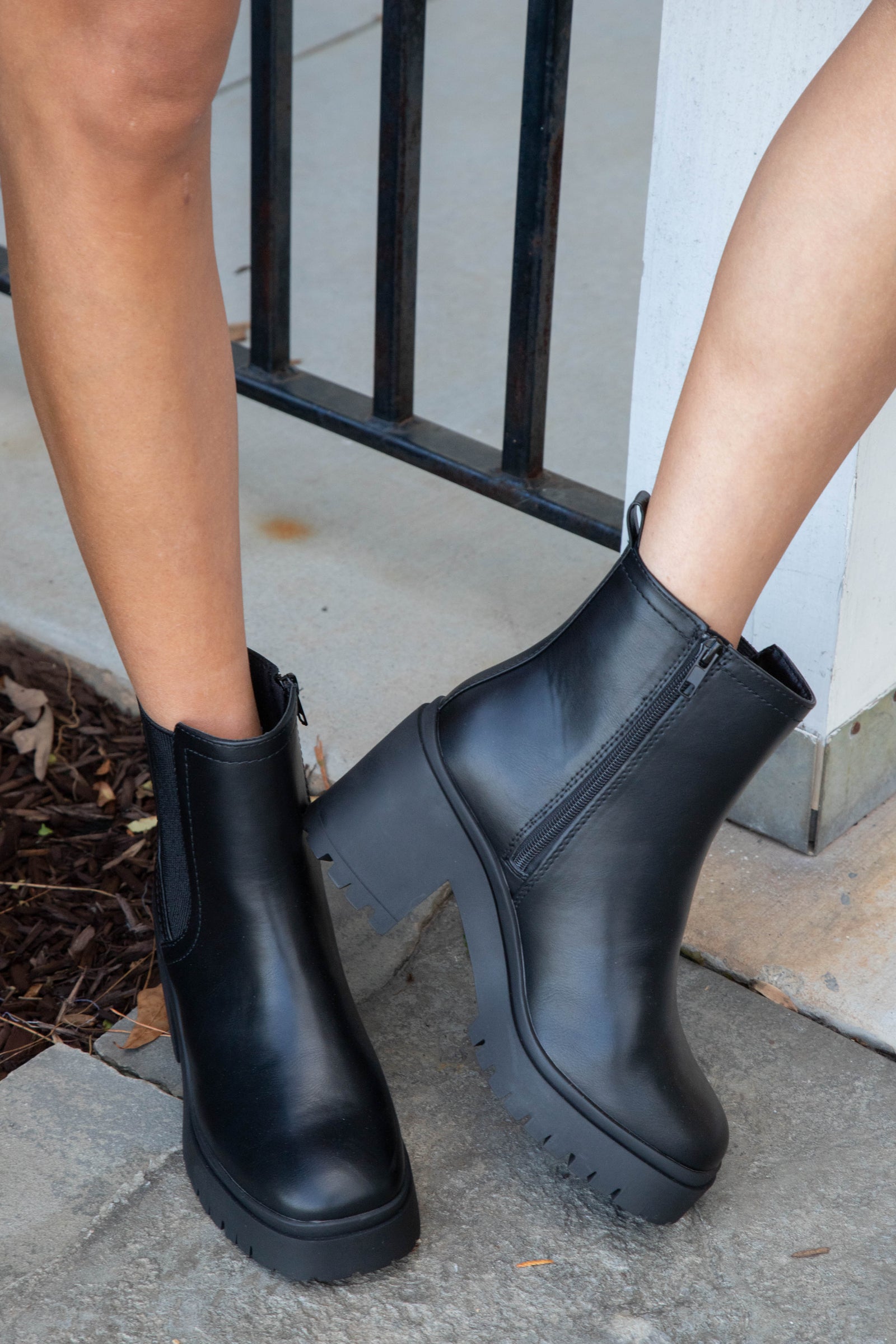 Selling black leather platform Chelsea boots Reggie Black Leather Chelsea Boot | Ankle Boots | Footwear main image 2