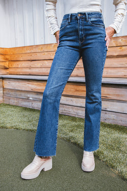 Liana Vintage Skinny Flare, Dark Denim