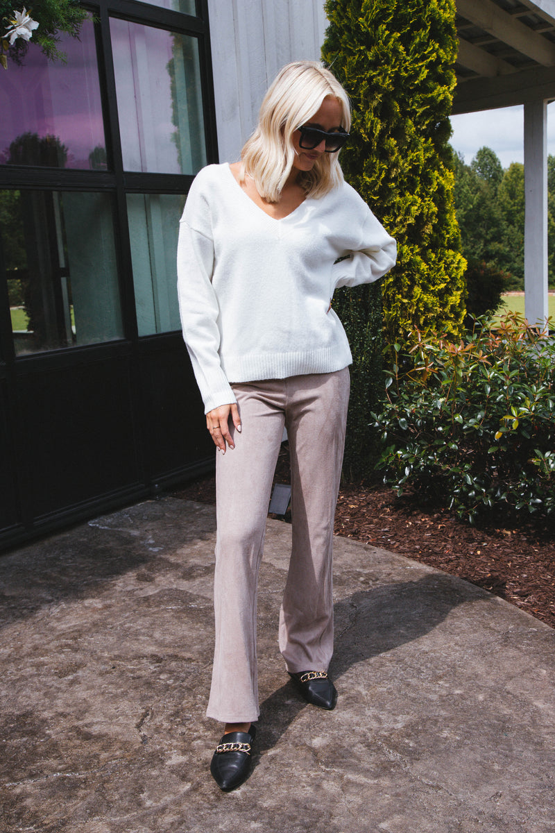 Toulouse Pull On Twill Pants, Mocha