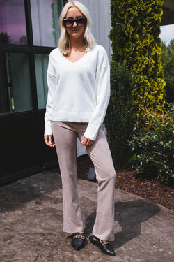 Toulouse Pull On Twill Pants, Mocha