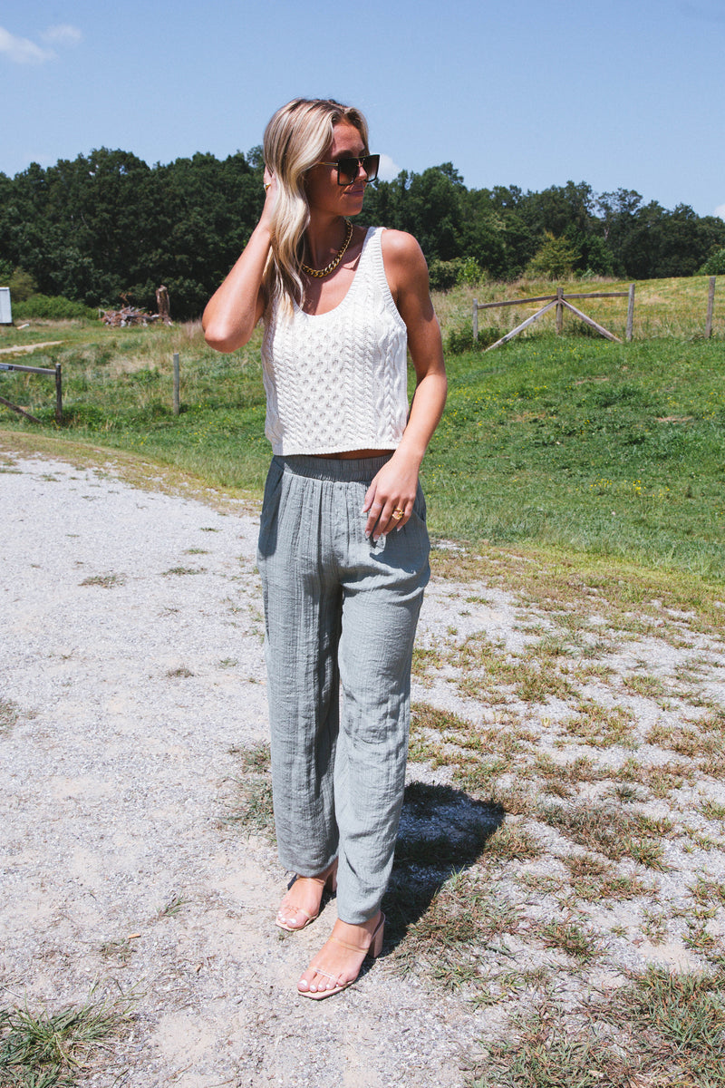 High Tide Cable Tank, Tea | Free People