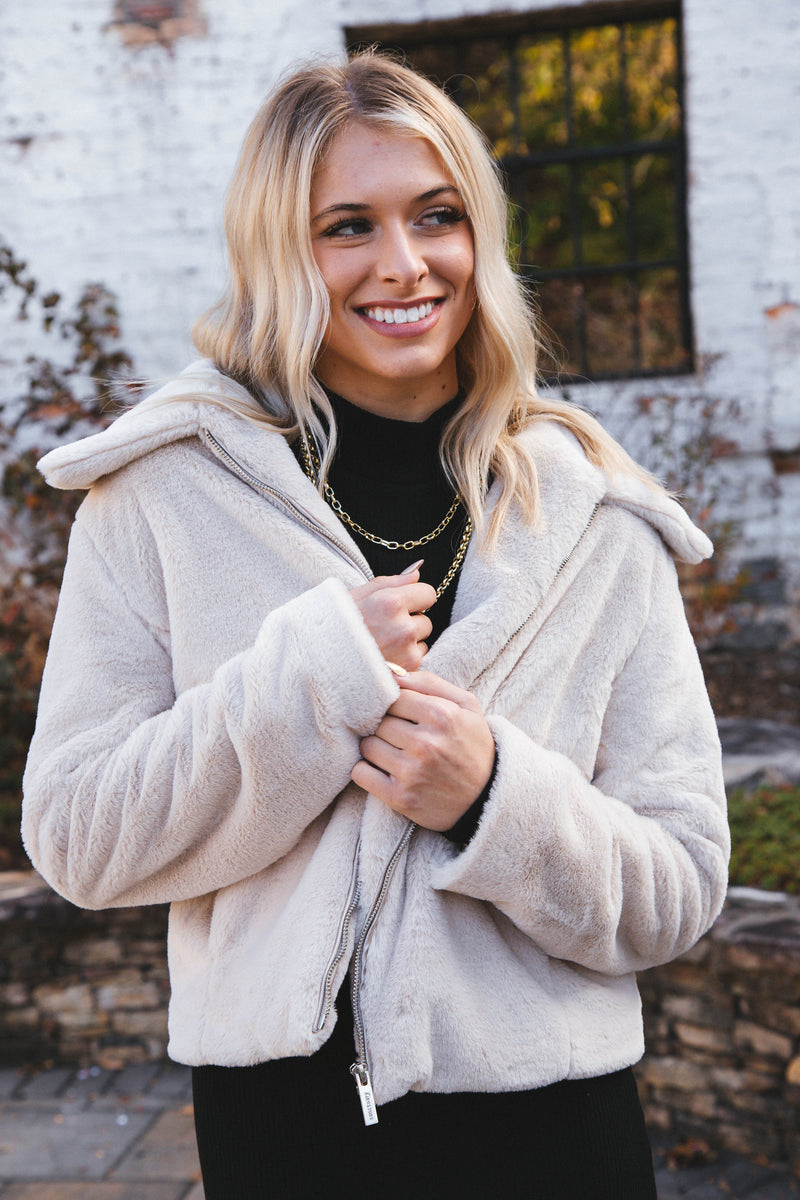 Going Out Fur Coat, Champagne | Sanctuary