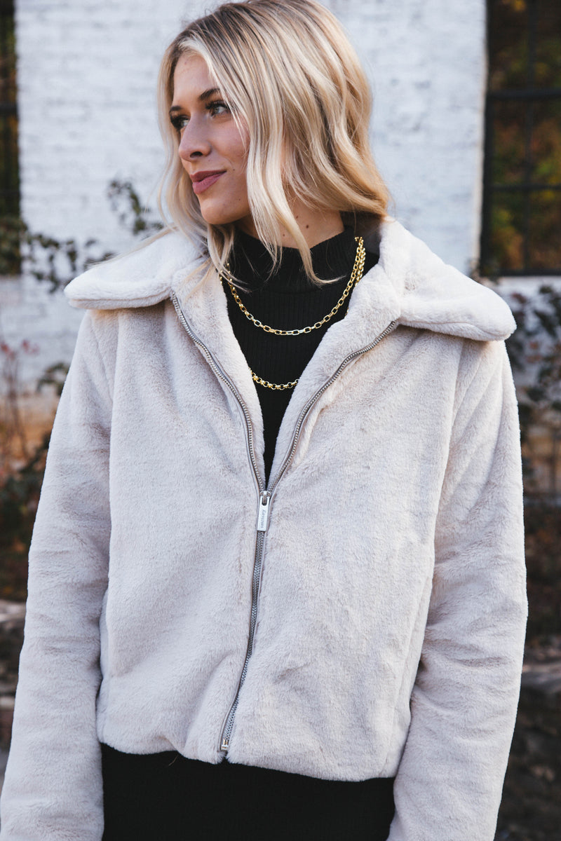 Going Out Fur Coat, Champagne | Sanctuary