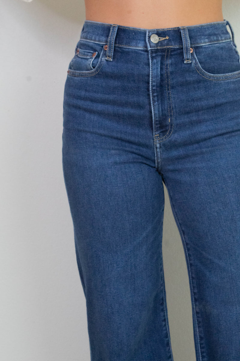 Far Out High Rise Wide Leg Jeans, Waterfall | Daze