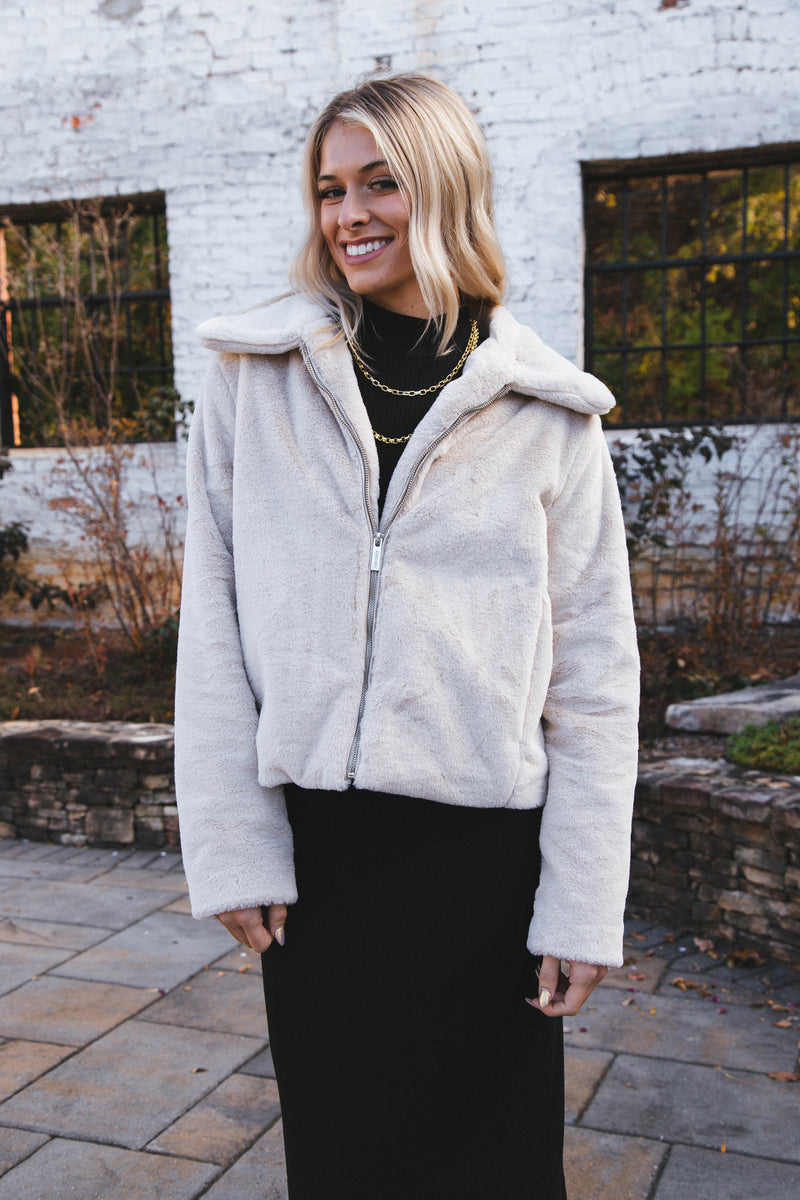 Going Out Fur Coat, Champagne | Sanctuary