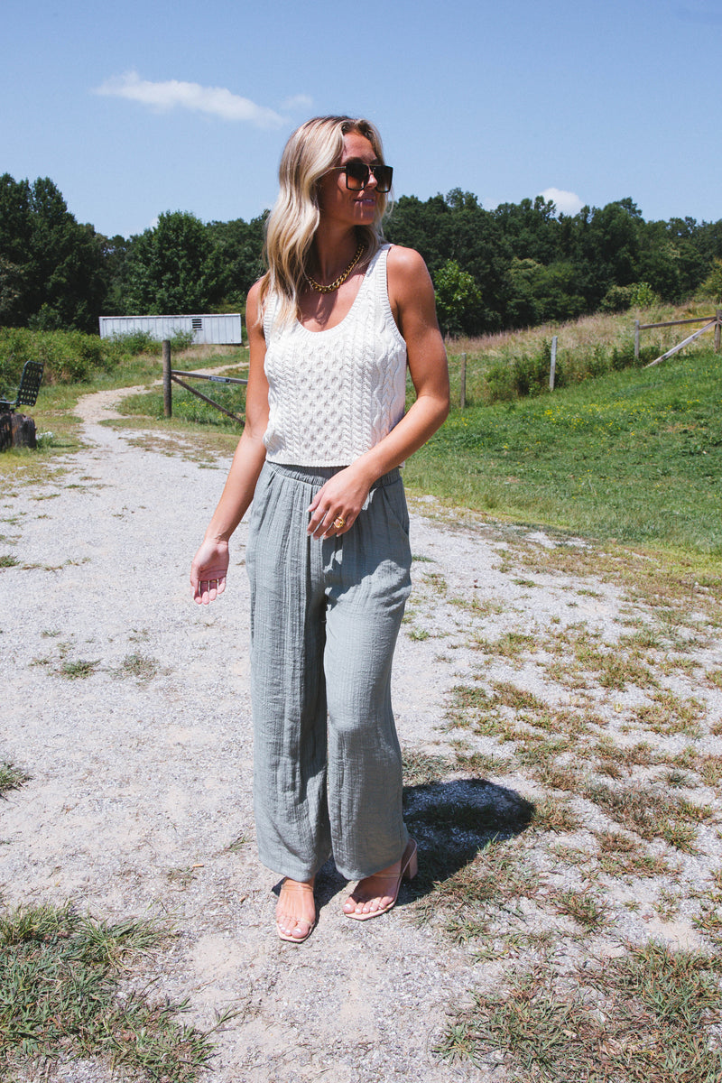High Tide Cable Tank, Tea | Free People