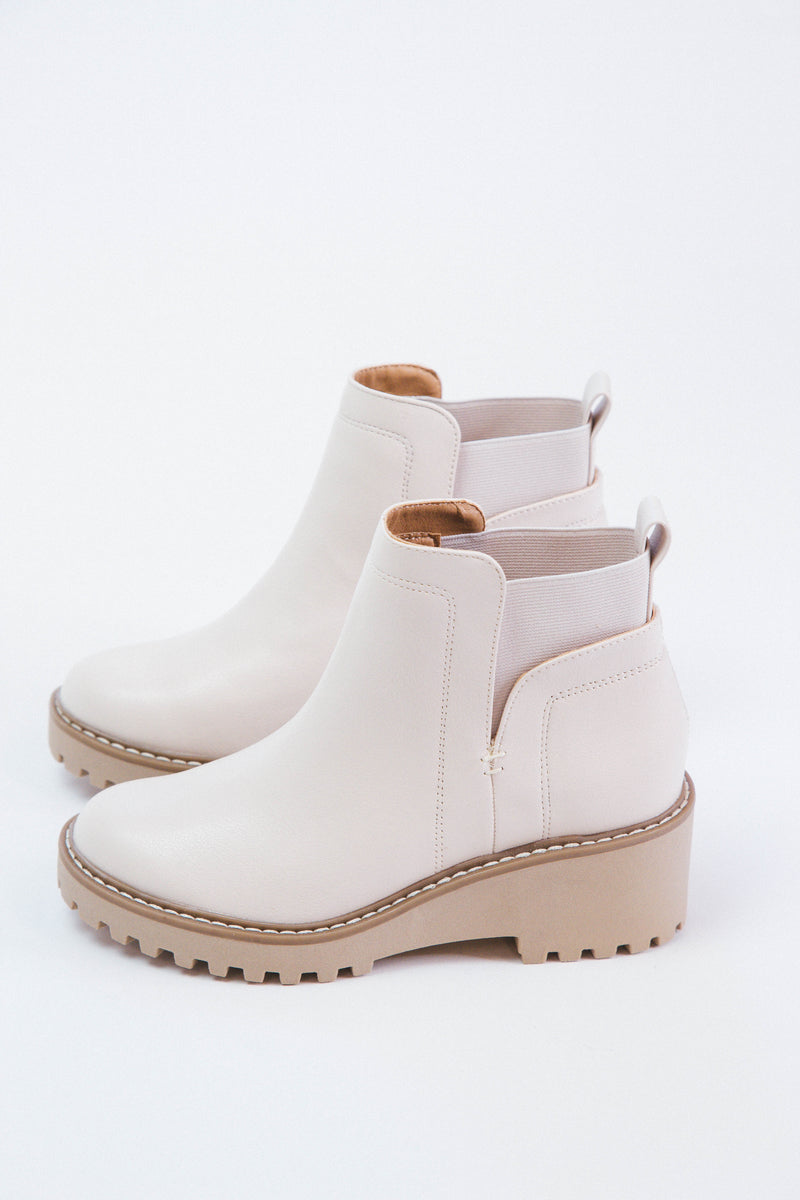 Rielle Lug Wedge Bootie, Ivory | DV by Dolce Vita