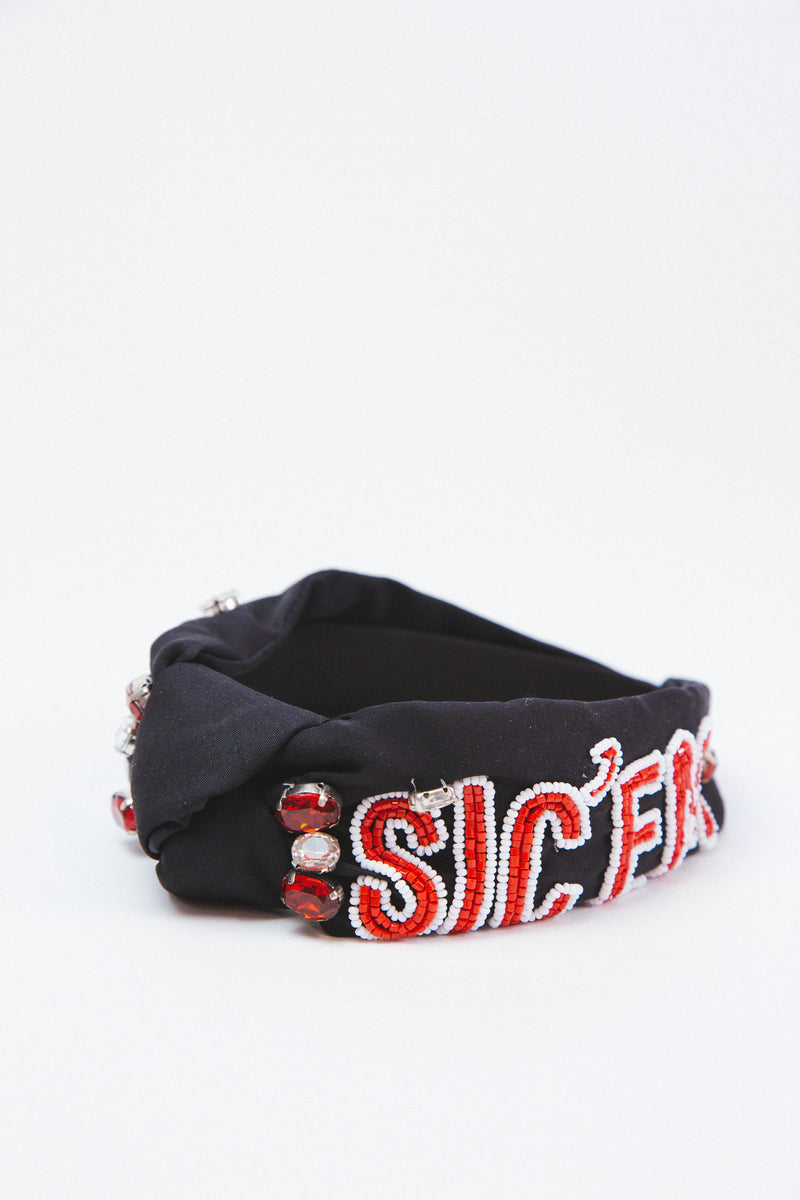 Sic'em UGA headband, Black/Red