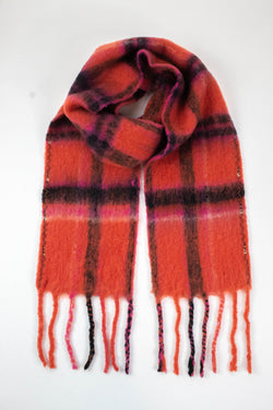 Highland Plaid Skinny Scarf, Pink Combo | Free People