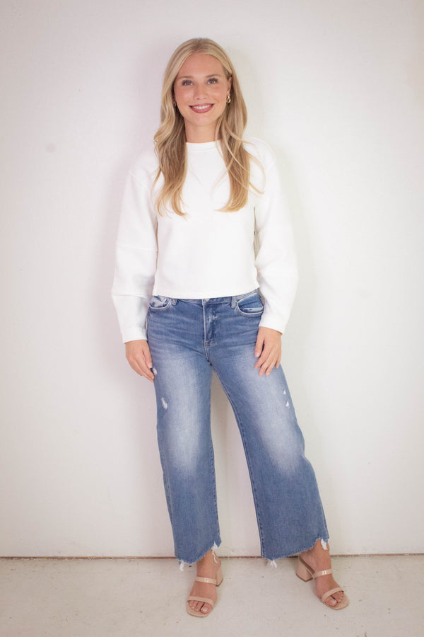 Lucina Ottoman Knit High Low Top, Calla Lilly | RD Style