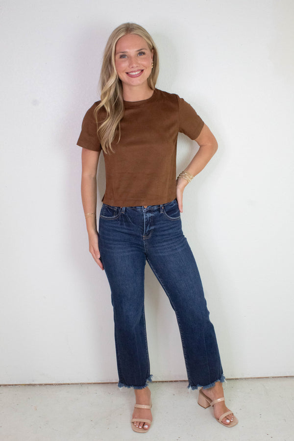 Freya High Rise Ankle Straight Jeans, Dark