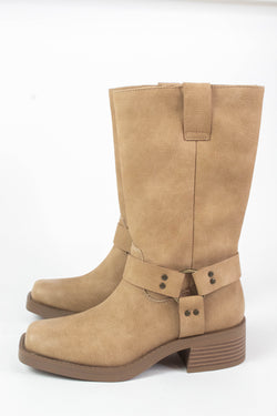 Autumn Mid Calf Moto Boot, Natural | Coconuts by Matisse