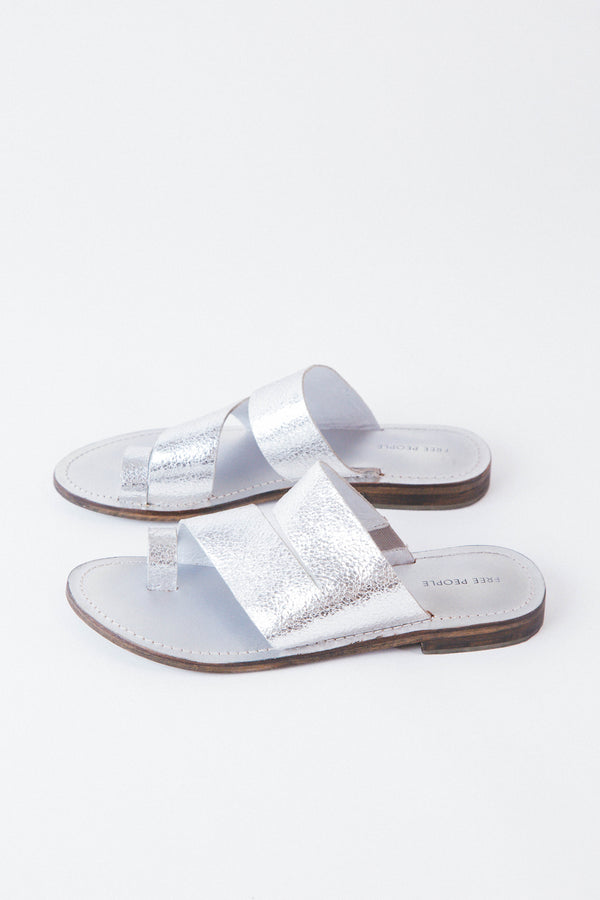 Abilene Toe Loop Sandals, Silver | Free People