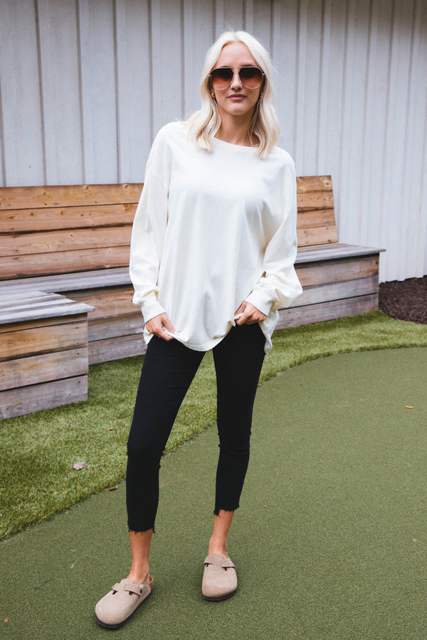 Orla Oversized Tee, Cream
