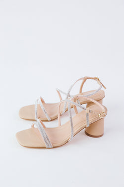 Kind Strappy Rhinestone Heel Sandal, Nude