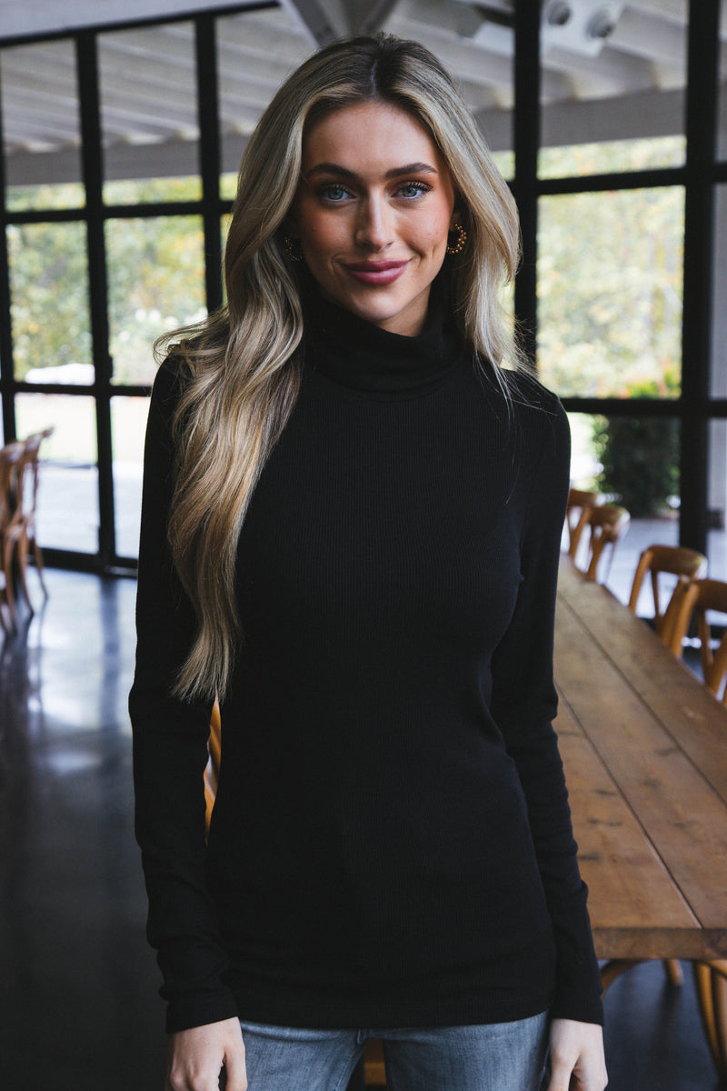 Essential Turtleneck Top, Black | Sanctuary