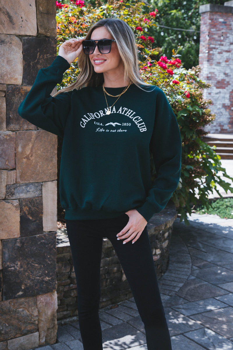 California Athletic Club Sweatshirt, Hunter Green
