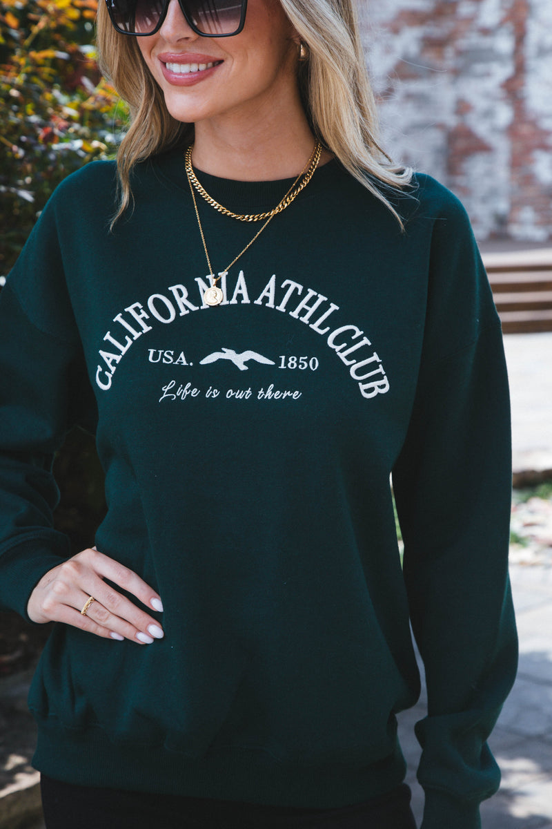 California Athletic Club Sweatshirt, Hunter Green