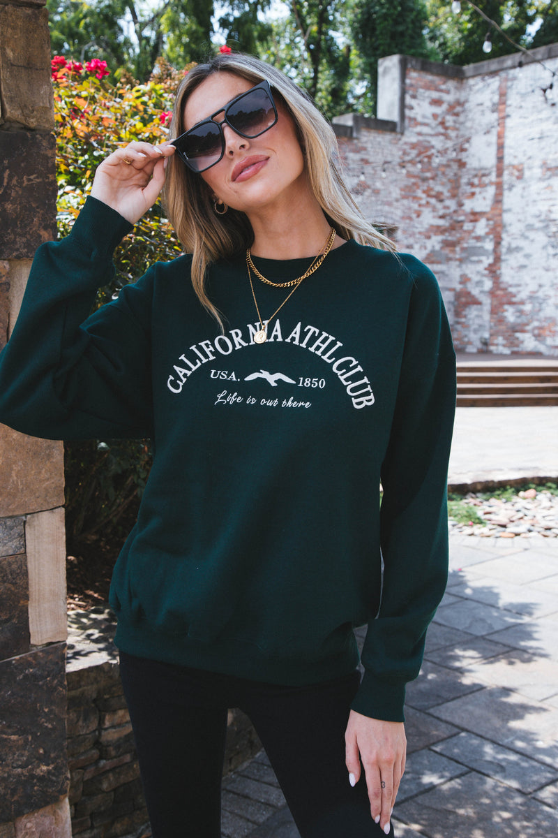 California Athletic Club Sweatshirt, Hunter Green