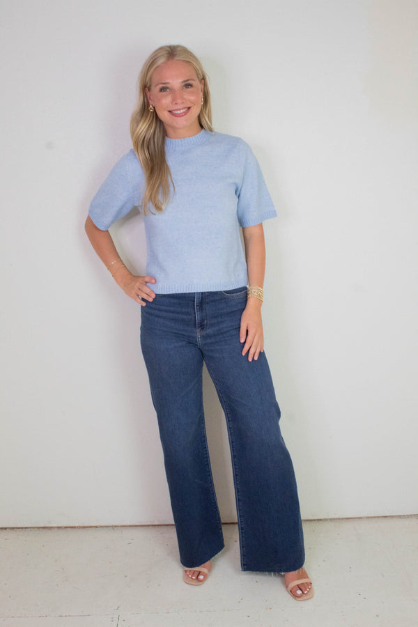 Perfect Sweater Tee, Blue Powder | Sanctuary