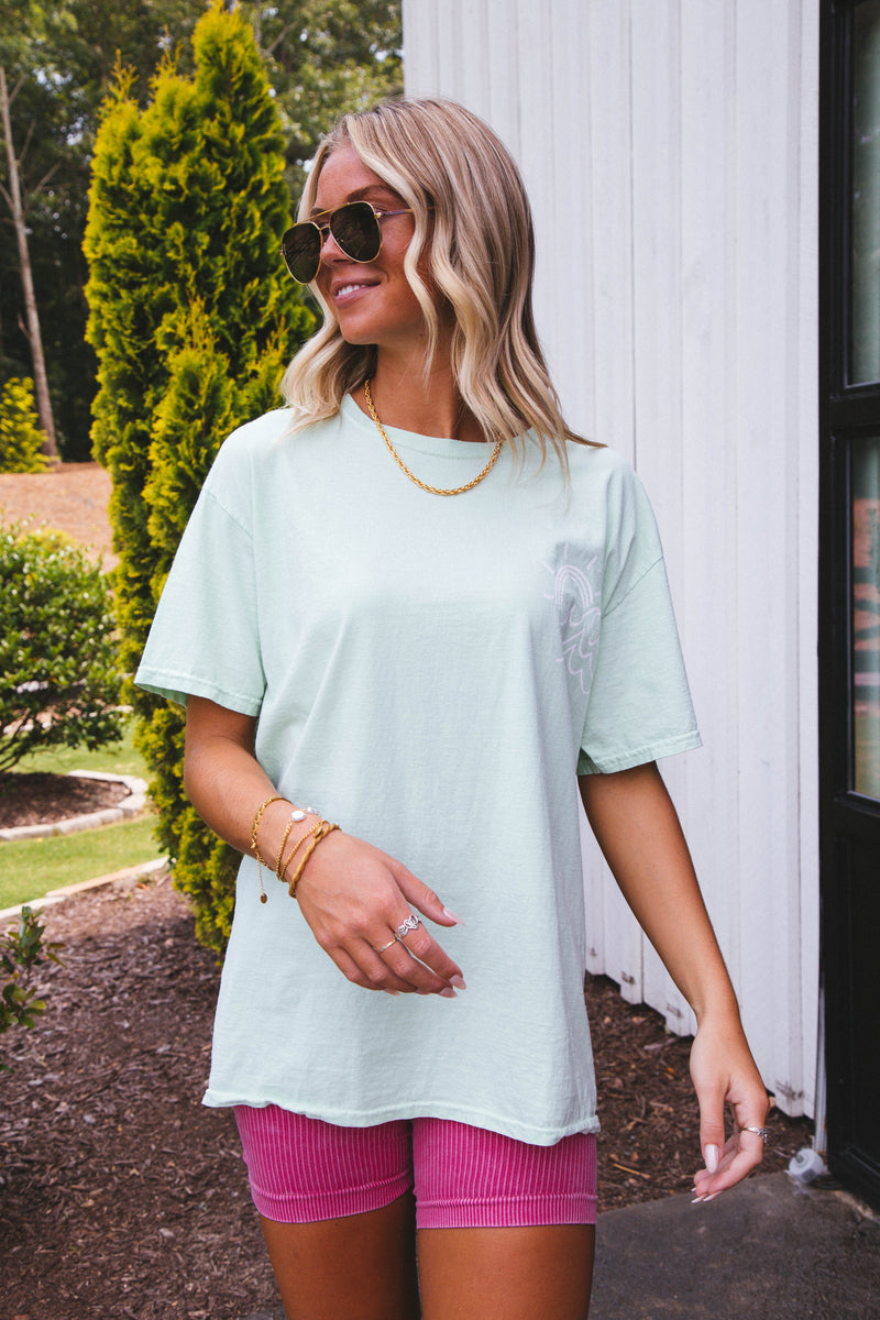Meet Me In The Sand Graphic Tee, Paradise Lime