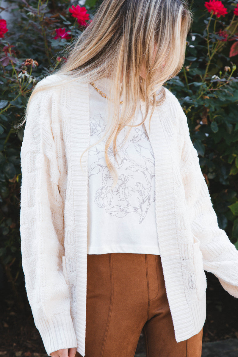 Allure Cardigan Sweater, Cream
