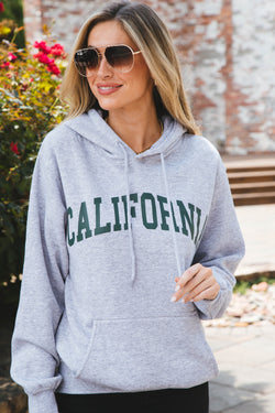 California Boyfriend Hoodie, Light Heather Grey