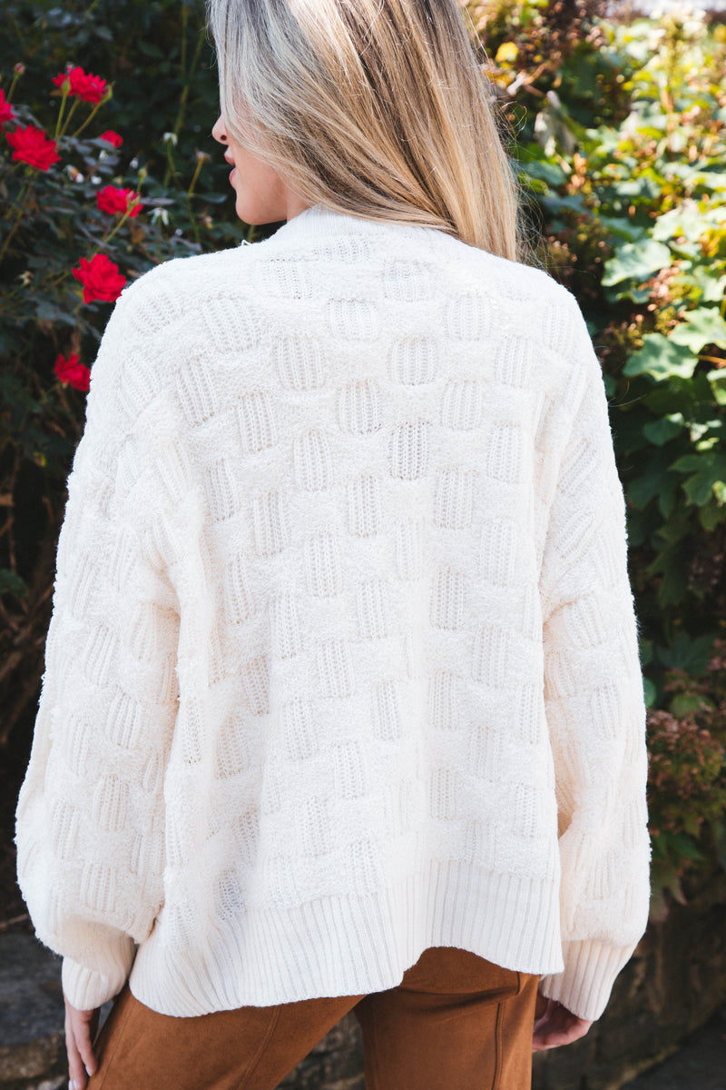Allure Cardigan Sweater, Cream