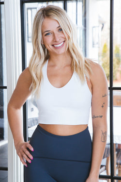 Longline Sports Bra, White | SPANX