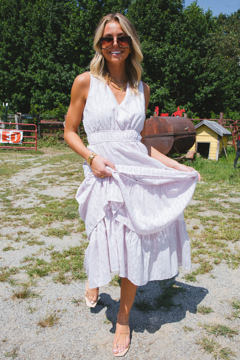 Hope Chiffon Tiered Dress, Pale Pink