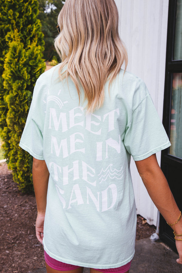 Meet Me In The Sand Graphic Tee, Paradise Lime