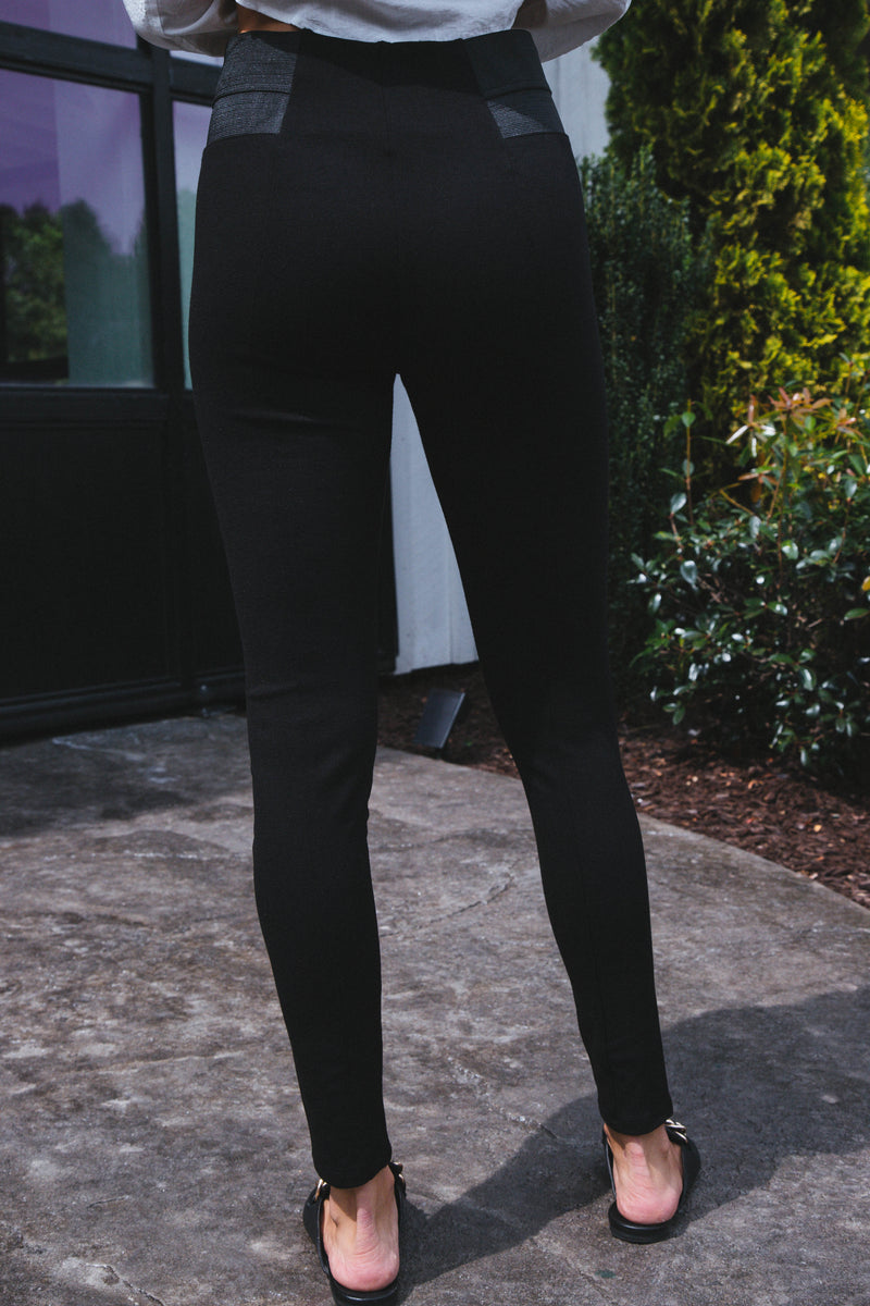 Cadillac Elastic Skinny Leggings, Black