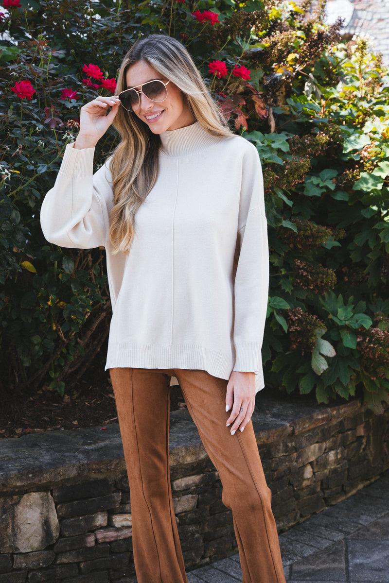 Faux Suede Flare Pants, Rich Caramel | SPANX