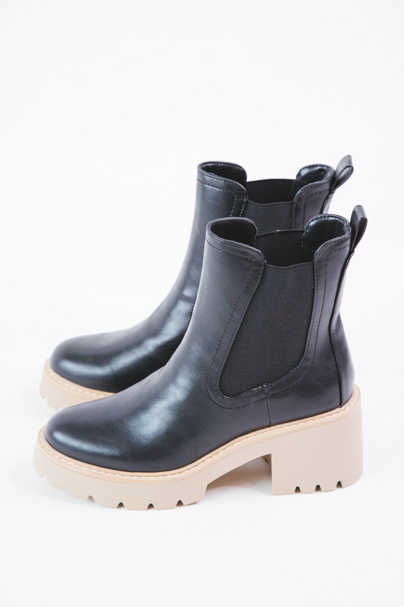 Tobias Lug Sole Chelsea Boot, Black Smooth| DV by Dolce Vita