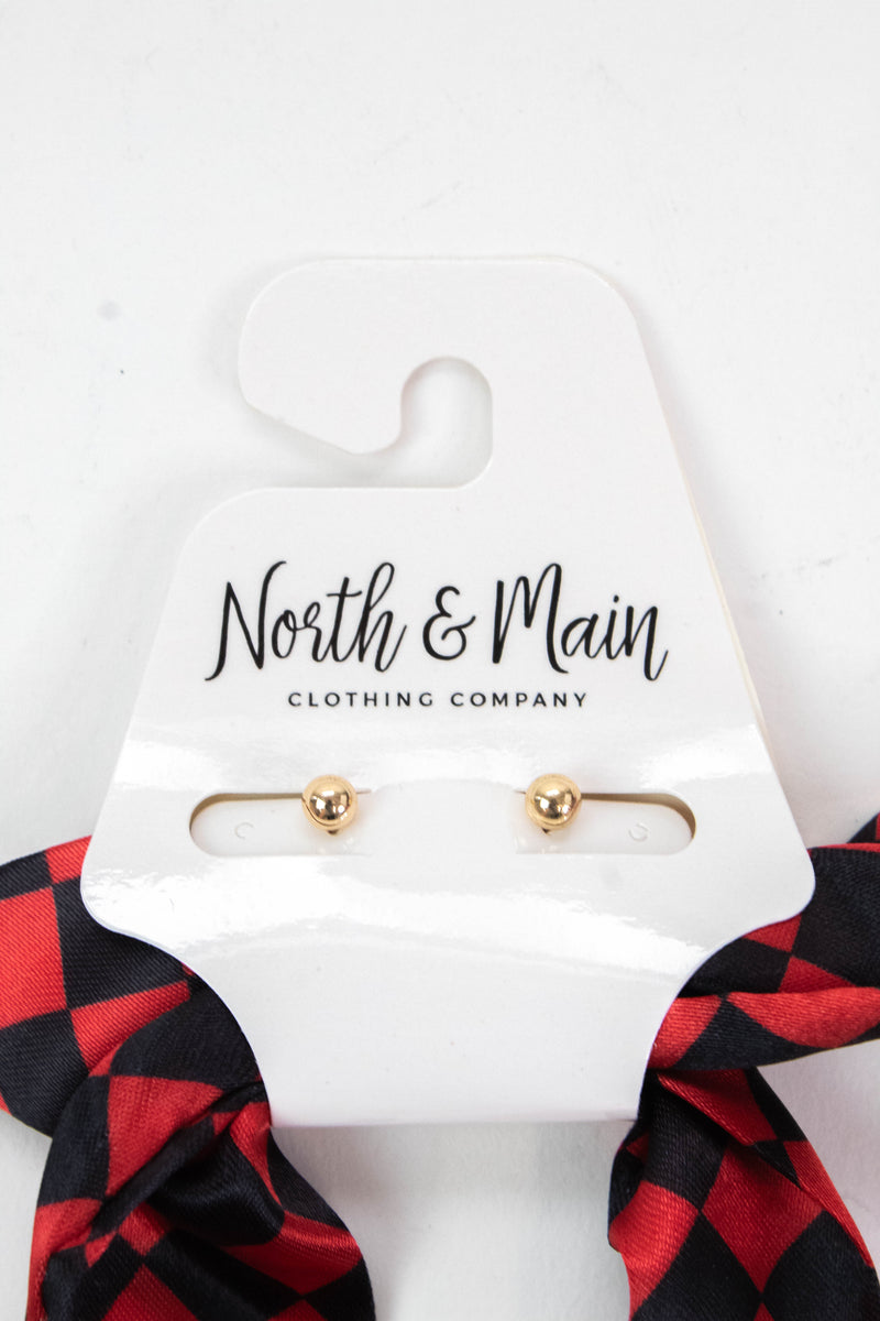 Georgia Gameday Scarf Necklace, Red/Black