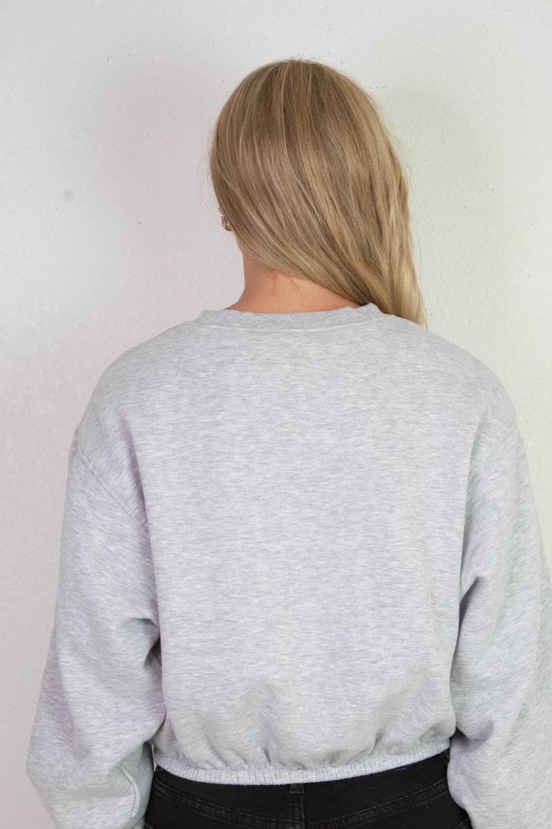 Hazel Bubble Hem Sweatshirt, Heather Gray