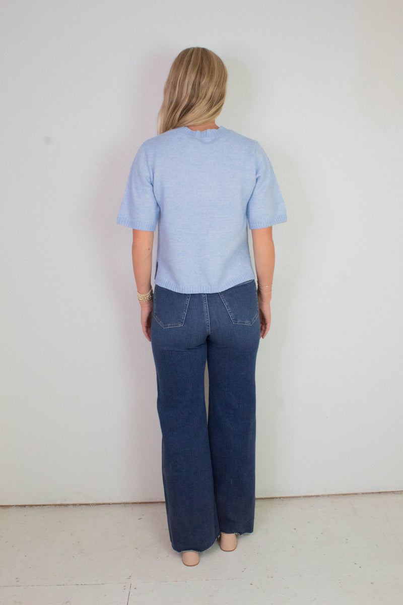 Perfect Sweater Tee, Blue Powder | Sanctuary