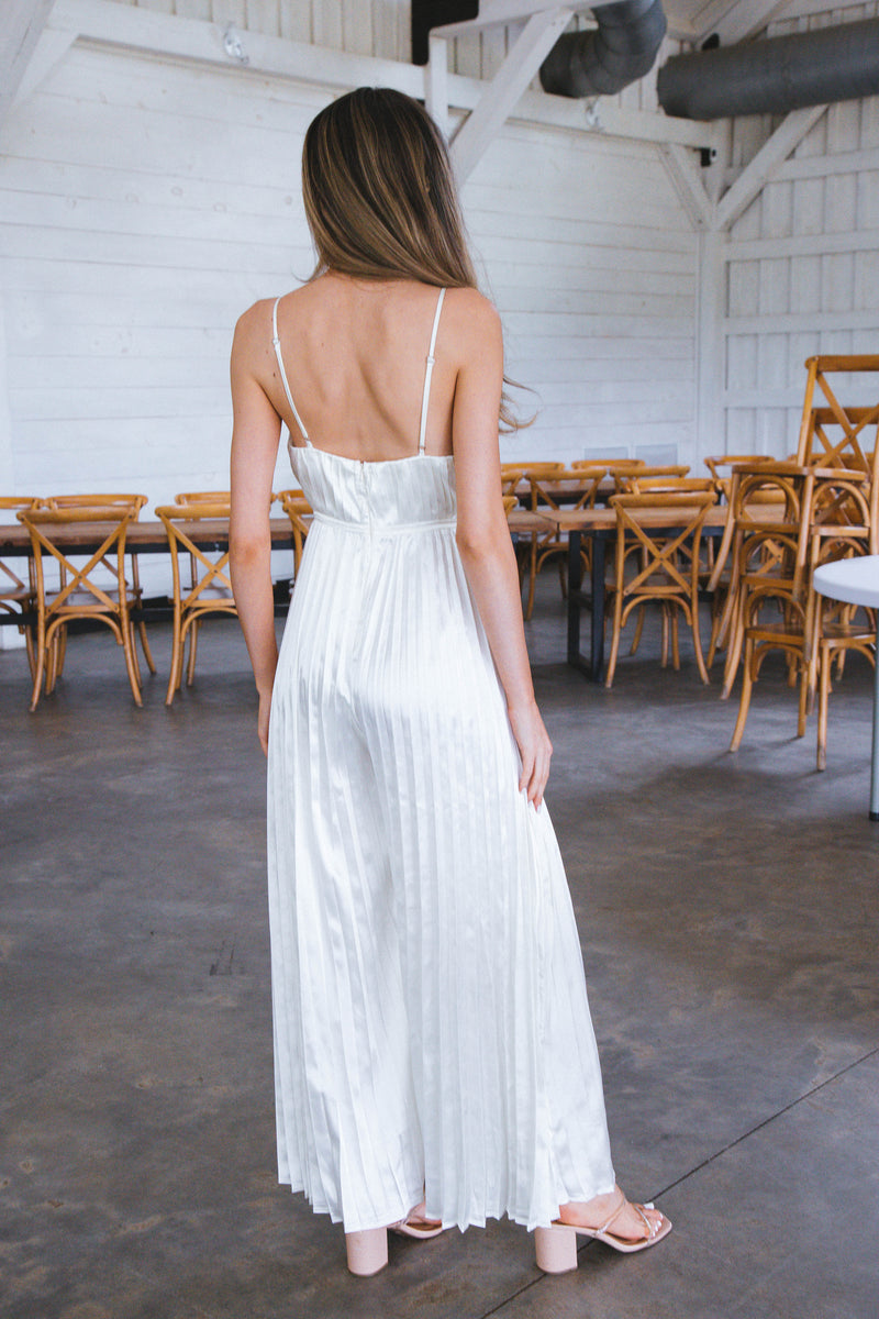 Dream Of Me Pleated Jumpsuit, Cream