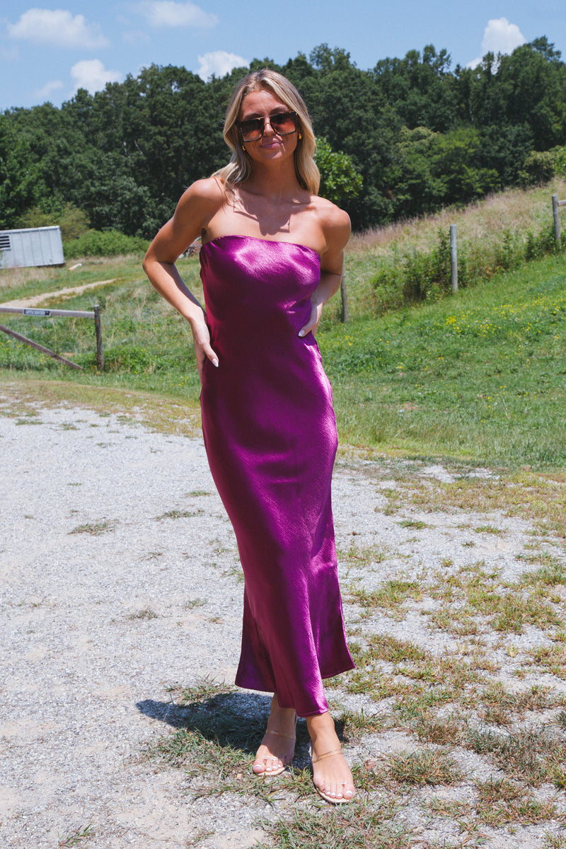 Dress To Impress Maxi Tube Dress, Wine