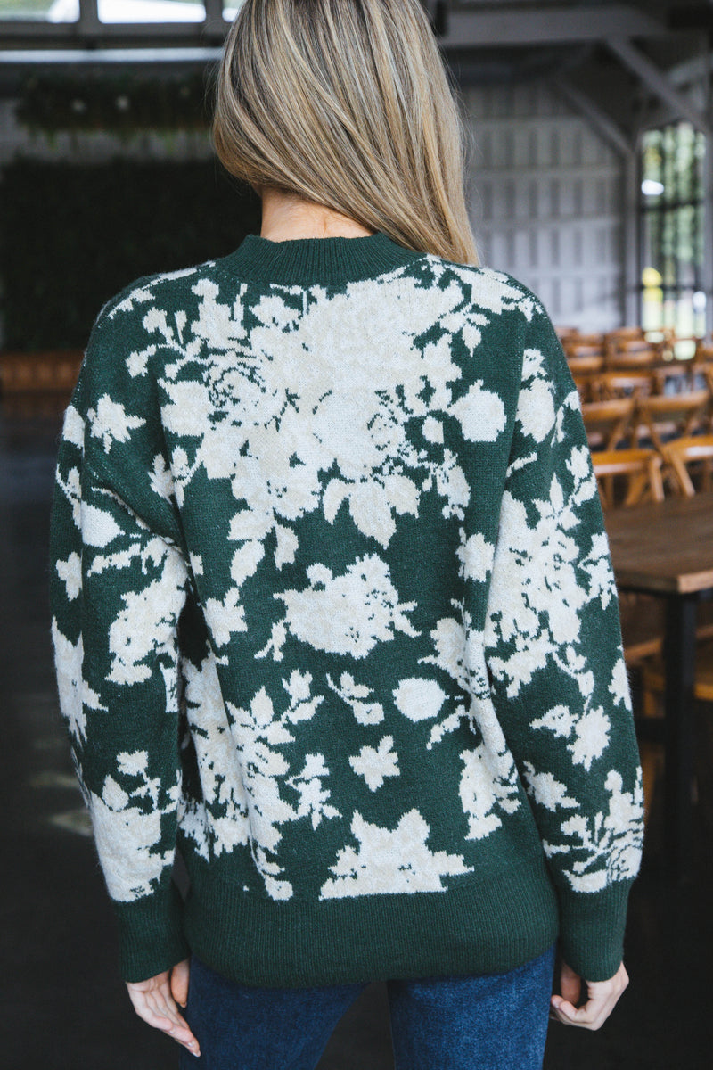 Elowen Floral Sweater, Green