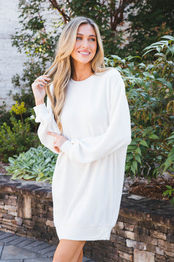 Saraid Sweatshirt Dress, Cream