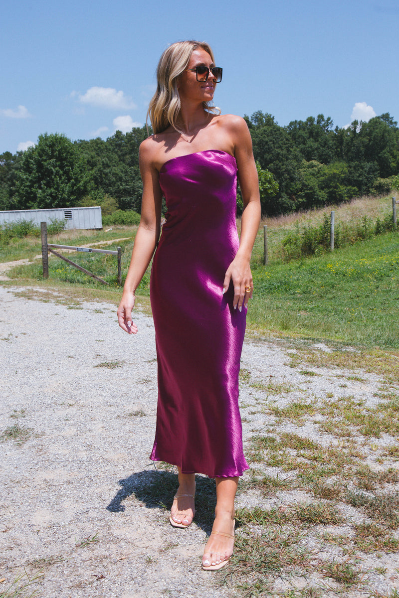 Dress To Impress Maxi Tube Dress, Wine