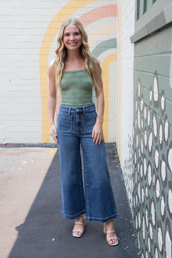 Karla Vintage Ankle Wide Leg Jeans, Indigo | Silver Jeans Co