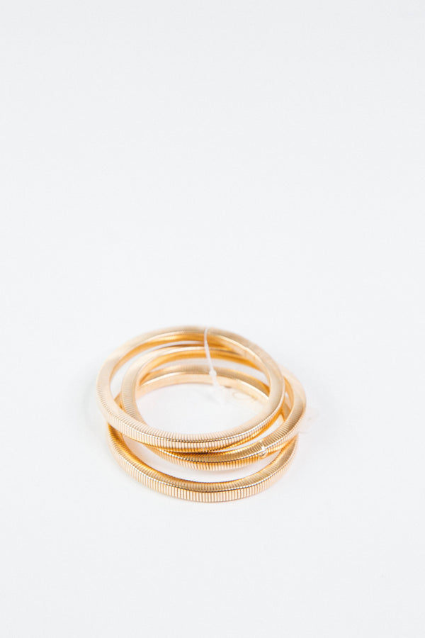 Omega Stacked Bracelet Set, Gold