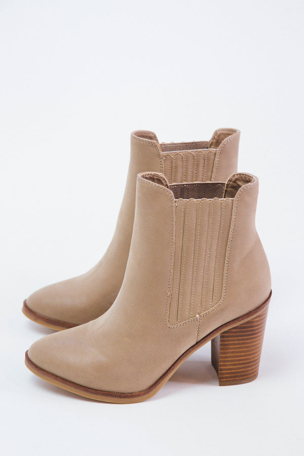 Santos Almond Toe Bootie, Stone