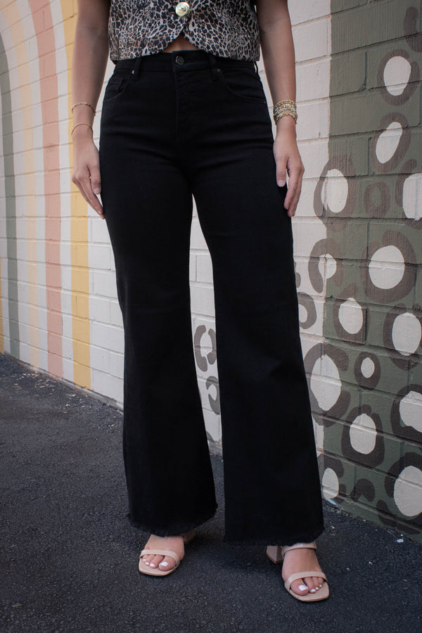 Brielle High Rise Wide Leg Jeans, Black