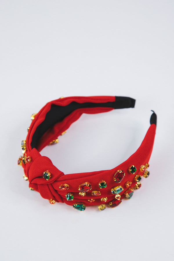 Cindy Gemstone Headband, Red