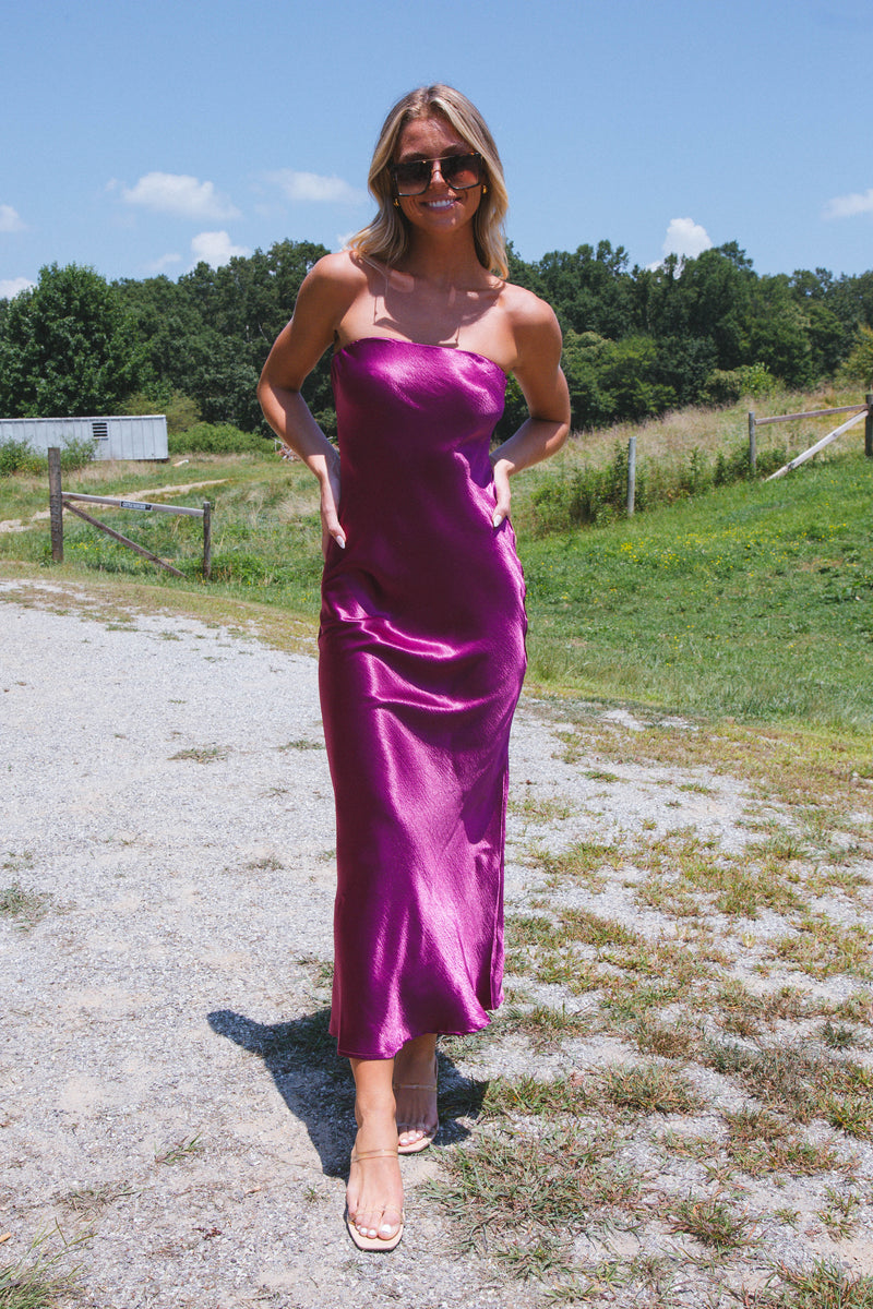 Dress To Impress Maxi Tube Dress, Wine